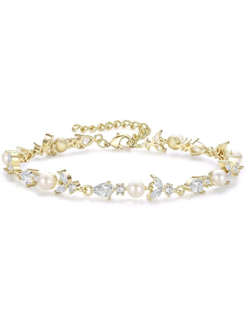 Elegant Marquise Cubic Zirconia Tennis Bracelet - Perfect for Weddings & Prom